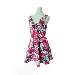 Bailey Blue Women's Medium Fit & Flare Mini Dress Pink White Sleeveless
